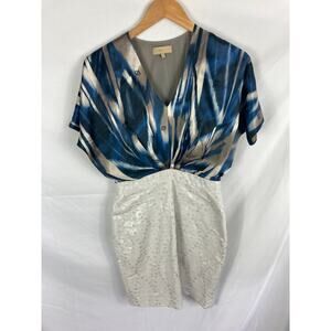 PORTS Patterned Top V Neck Dress Size 4